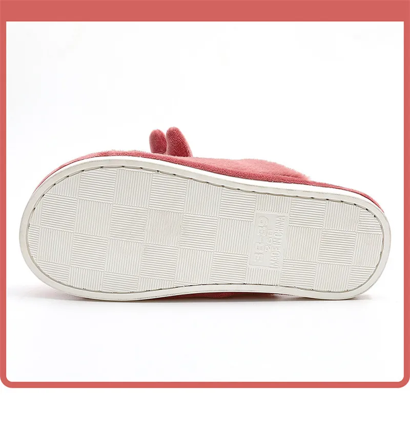 

Shoes Men Winter Home Slippers Soft Plush House Couple Shoes Male Indoor Cotton Shoe Gingham Furry Lovers Floor Flip Flops