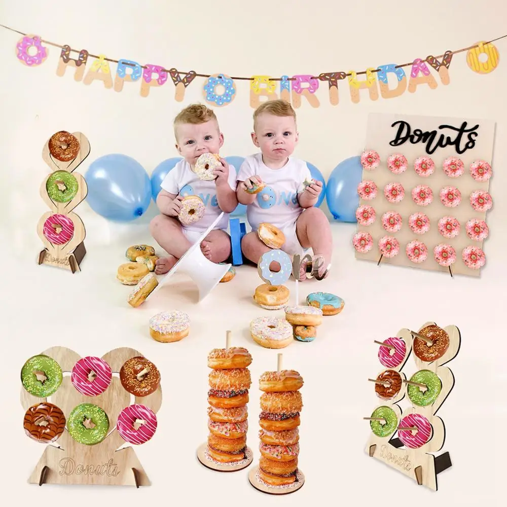 FENGRISE деревянная настенная подставка для пончиков настольные украшения свадьбы