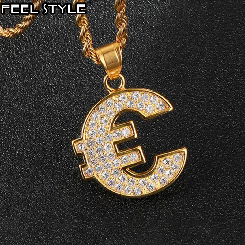 Мужские ожерелья и подвески в стиле хип хоп из нержавеющей стали|Ожерелья с