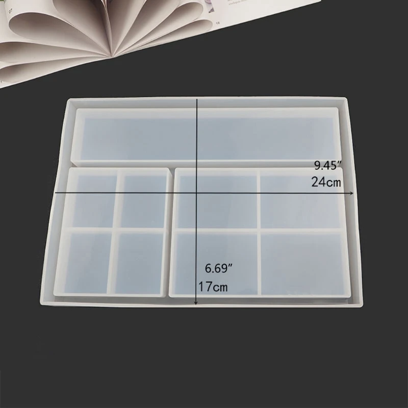 

Handmade Classified Storage Tray Resin Mold Multigrid Storage Dish Mold Tools