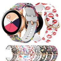 22mm 20mm watchband for samsung galaxy watch 3 42mm active 23 40mm graffiti silicone bracelet for gear s2 s3 amazfit bip straps