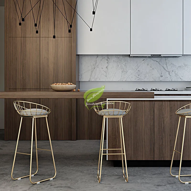 Табурет барный табурет De простой из кованого железа стул золотой высокий