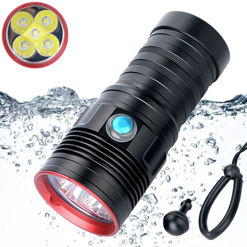 5 * XM L2 100 м подводный самый мощный профессиональный Дайвинг светодиодная вспышка