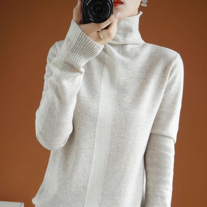 

women's thin wool sweater spring pullover turtleneck long sleeves short casual stylish sweaters female fashion top knitwear