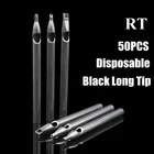 50 шт. черные длинные кончики для тату 35791113141518RT одноразовые пластиковые длинные кончики для тату насадка трубка для тату принадлежности