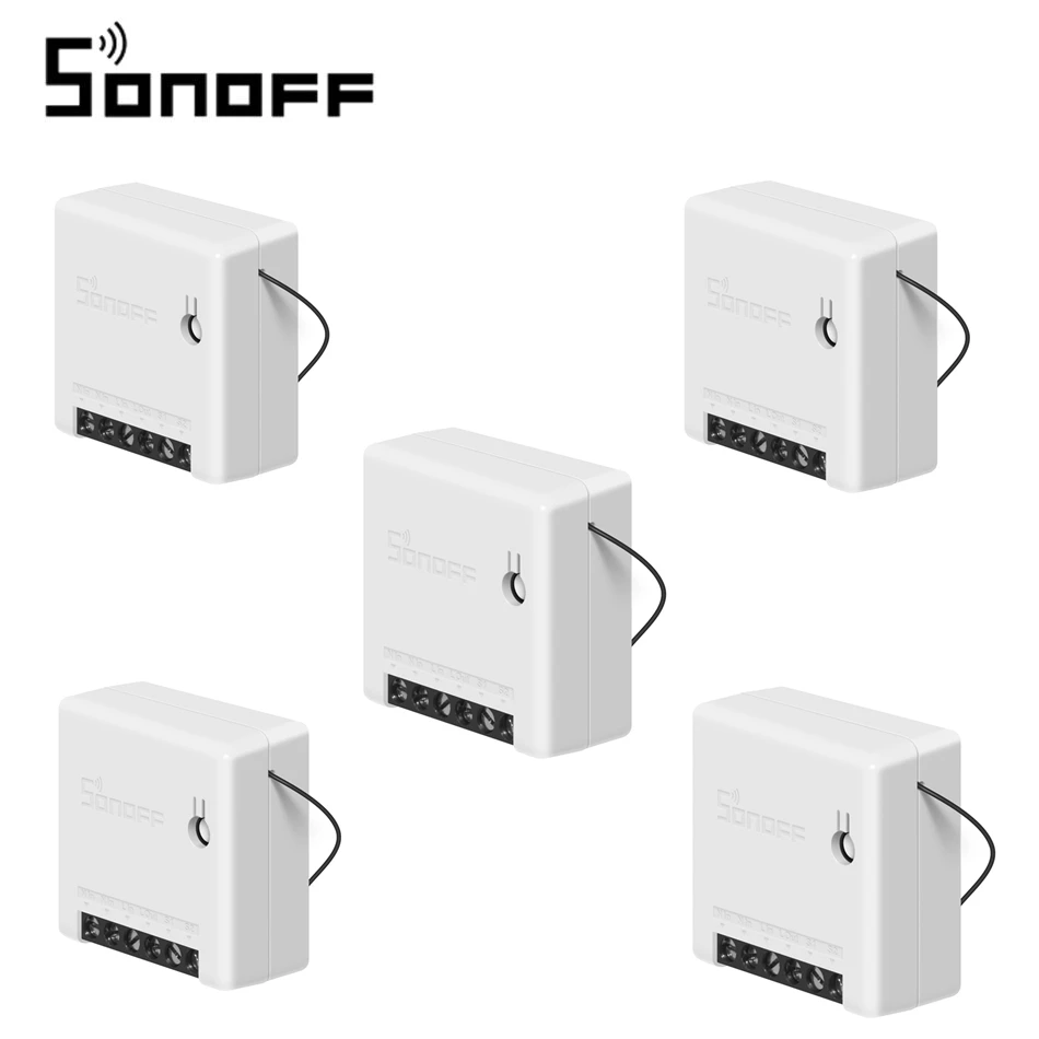 5 PCS SONOFF 10 шт. мини двухсторонний умный переключатель приложение голосовой таймер управление DIY Автоматизация умный дом работа с внешним переключателем для Google - Комплект: 5 PCS
