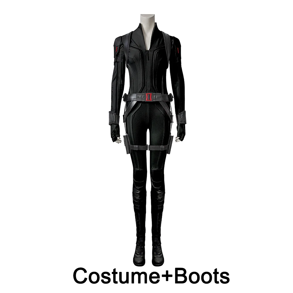 Черный костюм вдовы Косплэй костюм Наташа Романова - Цвет: CostumeBoots