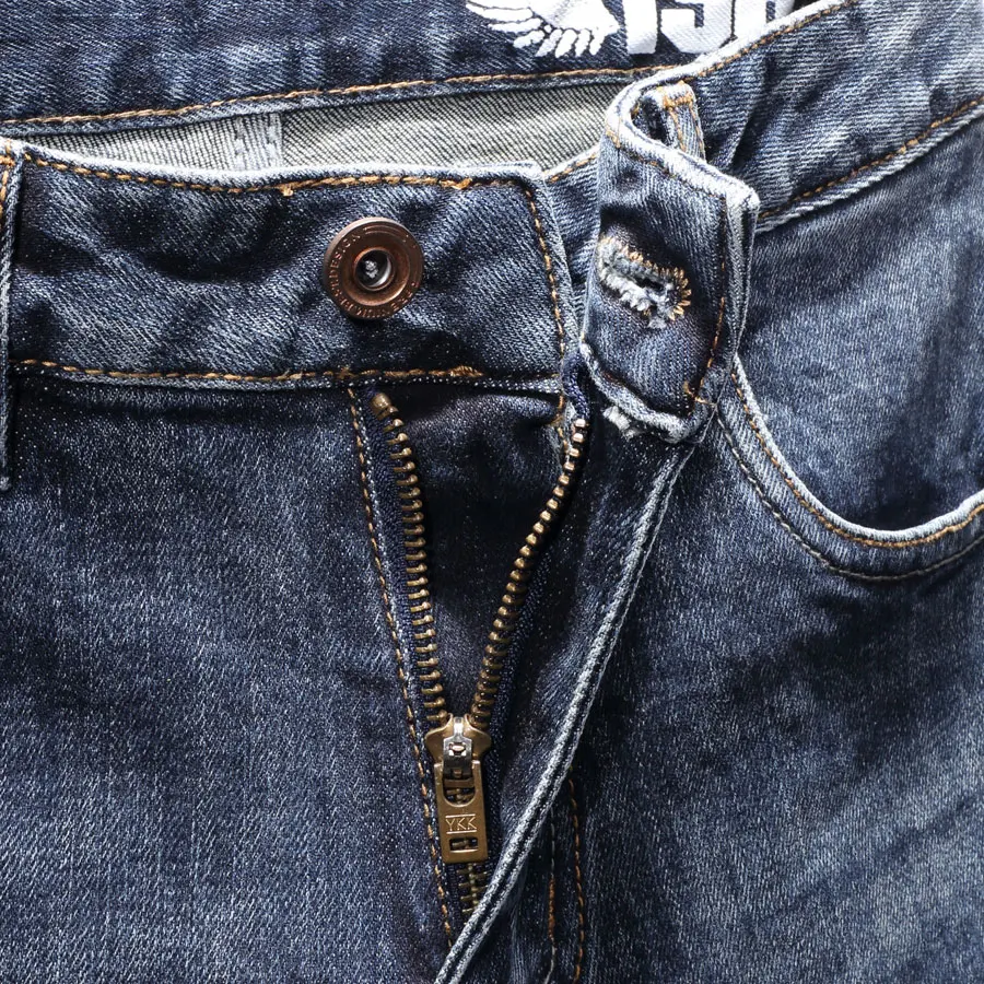 European Vintage Fashion Men Jeans Retro Blue High Quality Elastic Slim Fit Designer Jeans Men Korean Style Casual Denim Pants