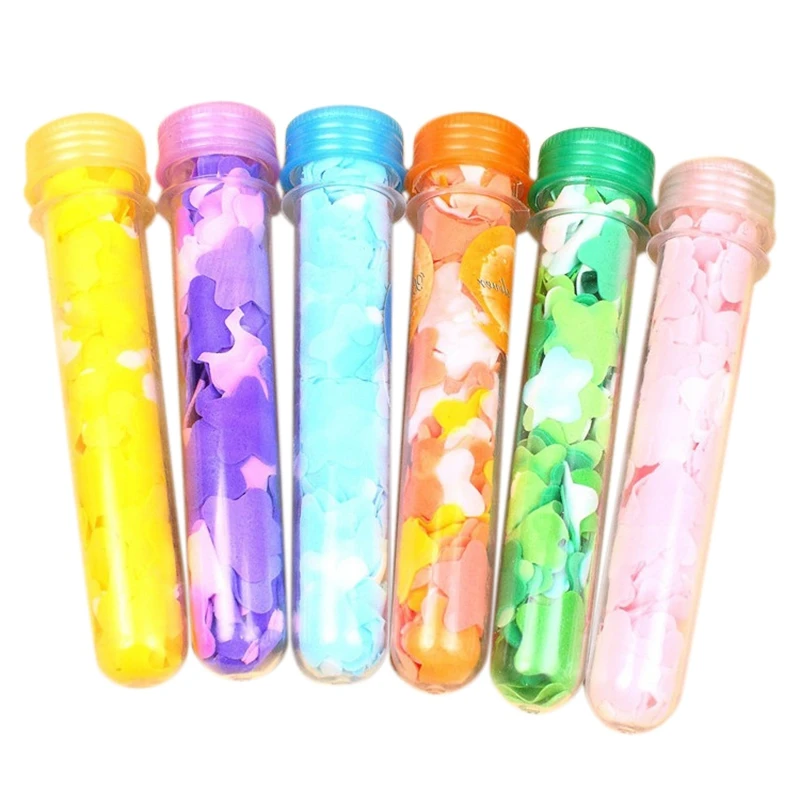 

10PCS Travel Scented Soap Bath Hand Washing Soap Paper Tube Portable Petal Soap Flower Shape Fruity Odour for Ran Colors