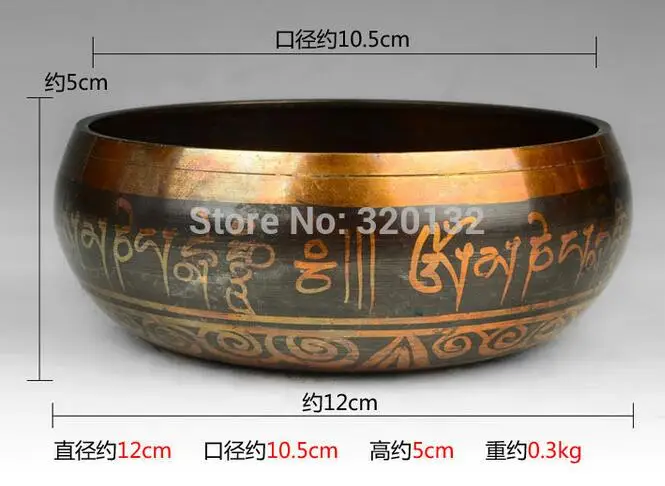 Медь статуя непальская Йога выдающиеся старый чакра ТИБЕТСКИЙ Поющая чаша 9 5 ~ 19