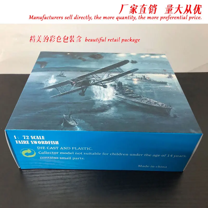 AMER 1/72 масштаб Британия меч рыба Торпедо бомбардировщик литой металл военный самолет модель игрушки для коллекции, подарок, дети