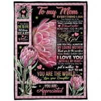 to my mom love from daughter protea flower cozy premium fleece blanket 3d printed sherpa blanket on bed home textiles