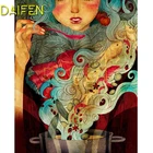 5DIY Алмазная вышивка, полная круглая алмазная живопись, вышивка крестиком, девушка, ложка, суп, полная квадратная Алмазная мозаика, огурец, томатная рыба