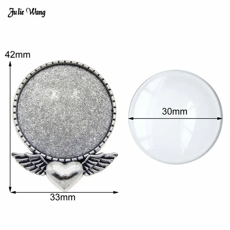 1set alloy antique silver color brooch clear glass Cameo Cabochon DIY Men Women Brooch Pin jewelry accessory Handmade Findings |