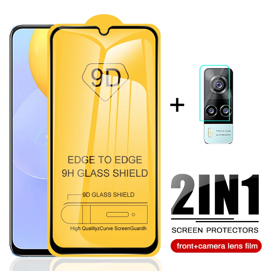 

For VIVO Y31 2021 9D Full Glues Tempered Glass Camera Lens Protective Film For VI VO Y 31 31Y V2036 6.58" Phone Screen Protector
