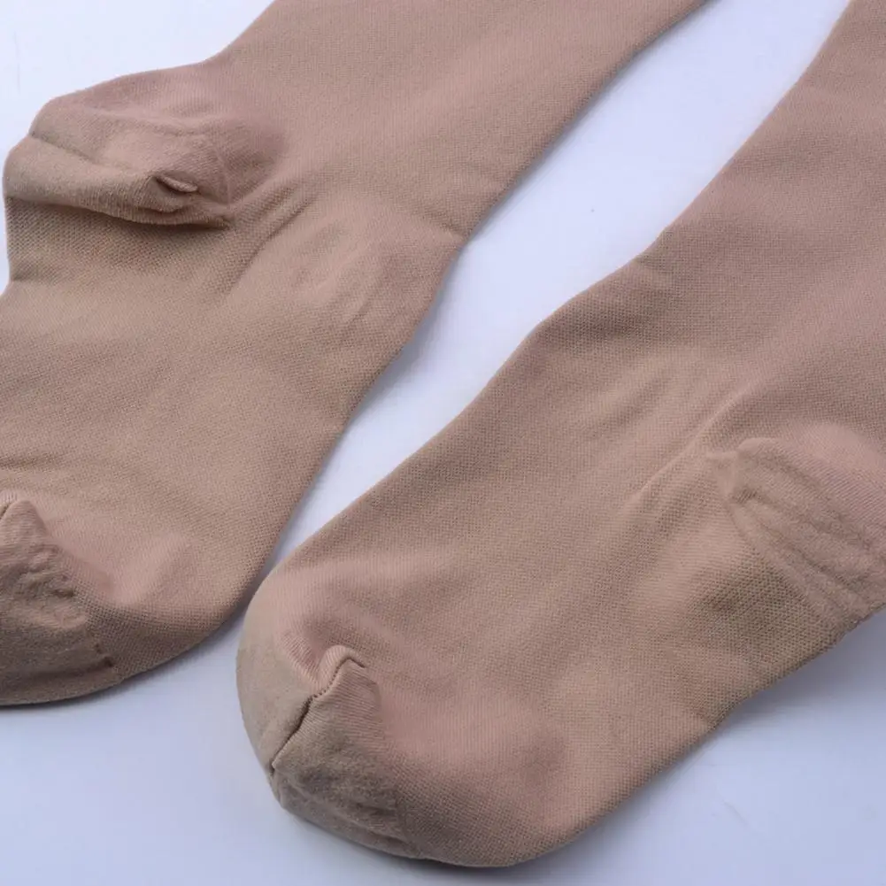 

1 Pair Breathable Stockings Women Men Elastic Middle Tube Stockings Leg Support Open Toe Compression Stockings Unisex Stockings