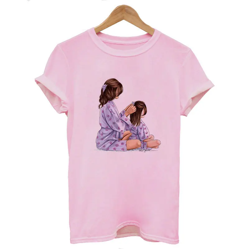 2019 New Women T-shirt Casual Harajuku Mom and Baby Print Tops Tee Summer Female T Shirt Short Sleeve for Clothing | Женская одежда