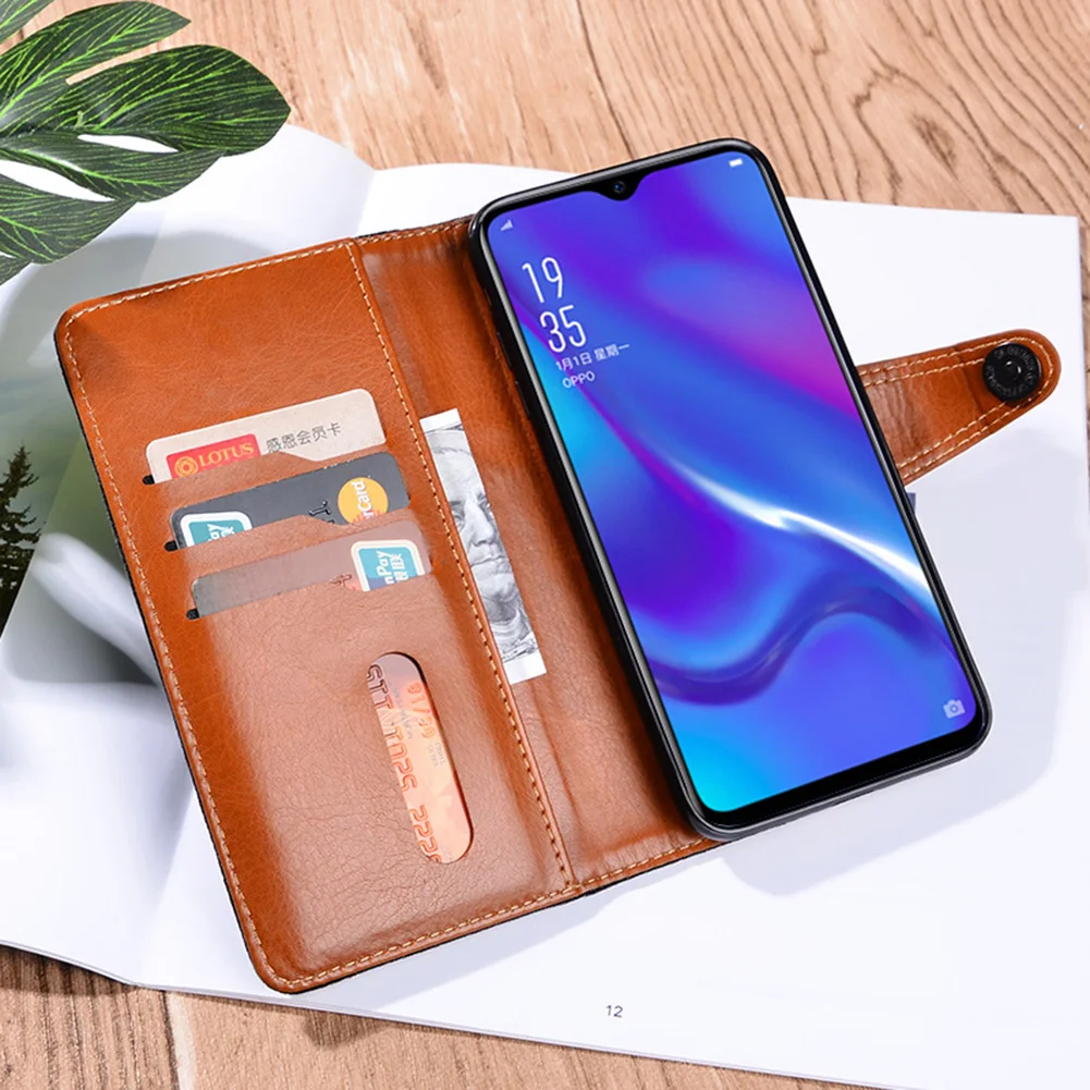 Кожаный чехол-книжка в ковбойском стиле для Oppo K1 6 4 дюймов держатель карт кошелек