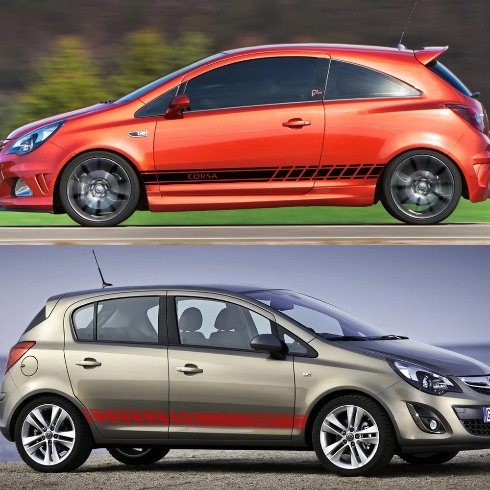 2 шт. наклейки на дверную и боковую юбку автомобиля Opel OPC Astra J H G K Insignia Corsa D B E Mokka Vectra