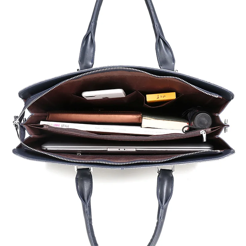Men's Portable Document Bag Large-capacity Casual Business Briefcase Horizontal One-shoulder Diagonal Bag Gift