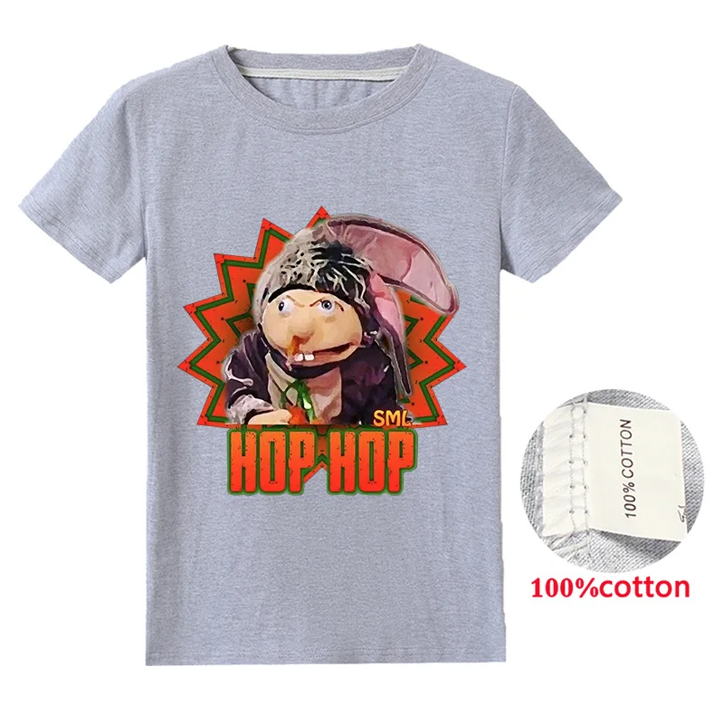 

Children Summer Tops Short Sleeve Cotton Boys T Shirts Clothing Jeffy Girls Cartoon Print Kids Clothes Camisetas Mujer
