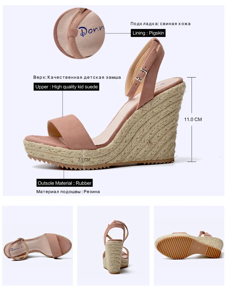 Donna-in/распродажа; сезон лето; Лидер продаж; женские босоножки на платформе и танкетке; босоножки на плоской подошве ручной работы из натуральной кожи на высоком каблуке; женская обувь; коллекция года