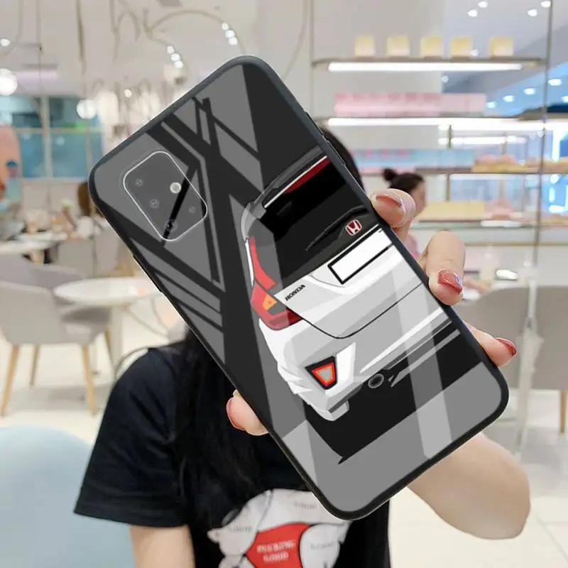 

ZFGHSHYQ HONDA Car Brand Phone Case For Samsung S6 7 Edge Plus 8 9 10 Plus Note8 9 10pro 10E S20 Plus Ultra A7 Tempered Glass