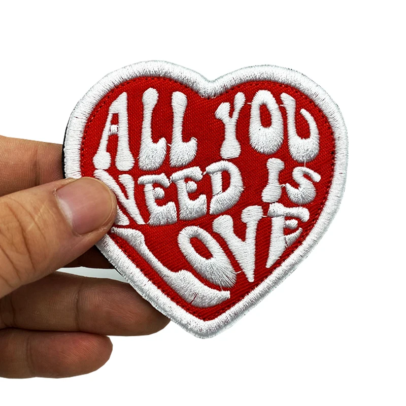 

Red love embroidered Velcro patch hook and loop military Tactical Applique for Clothing Armband Backpack Accessory
