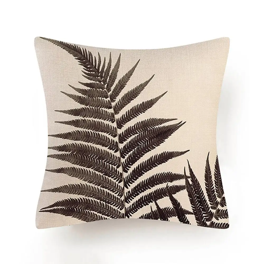 

New Pillowcase Cushion Cover Retro Black and White Floral Linen Pillowcase Square 45*45cm Pillowcase Bedroom Home Decoration