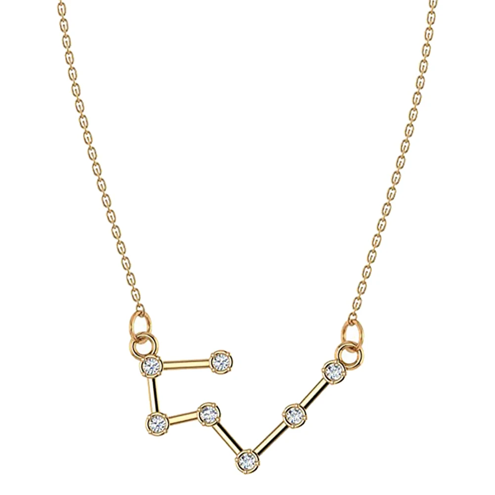 

Fashion Zircon Pendant 12 Constellation Guardian Necklace Four Seasons Hot Sale Short Clavicle Chain Valentine's Day Necklace tl