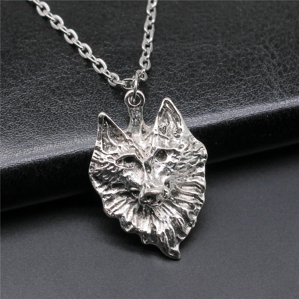 Ожерелье с подвеской волк для женщин и девушек винтажное античное серебряное