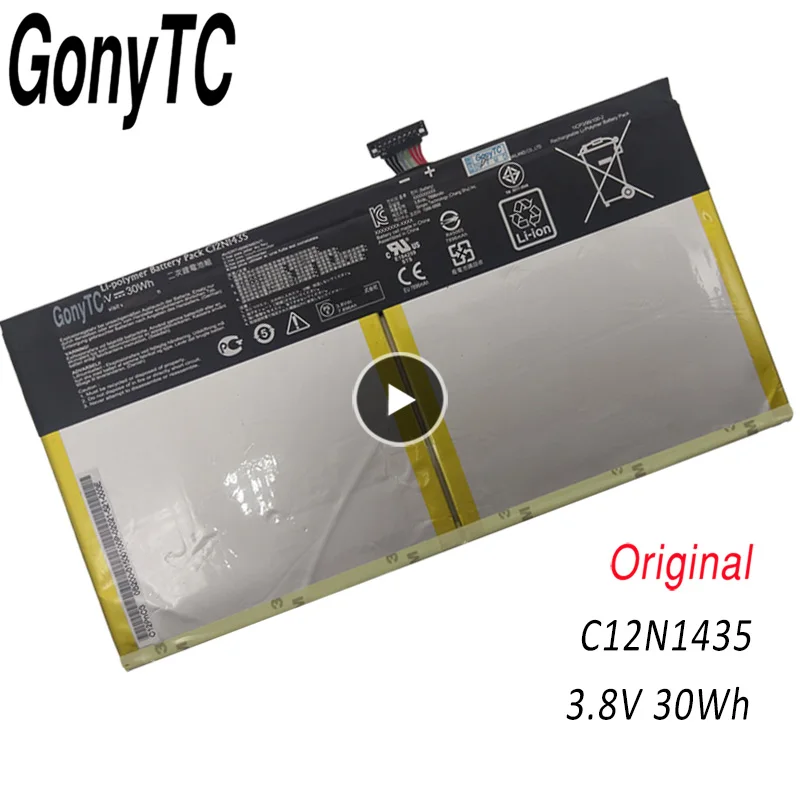 

GONYTC New Original C12N1435 Laptop Battery For ASUS T100HA T100HA-FU006T 10.1-Inch 2 in 1 Touchscreen Tablet battery 3.8V 30WH