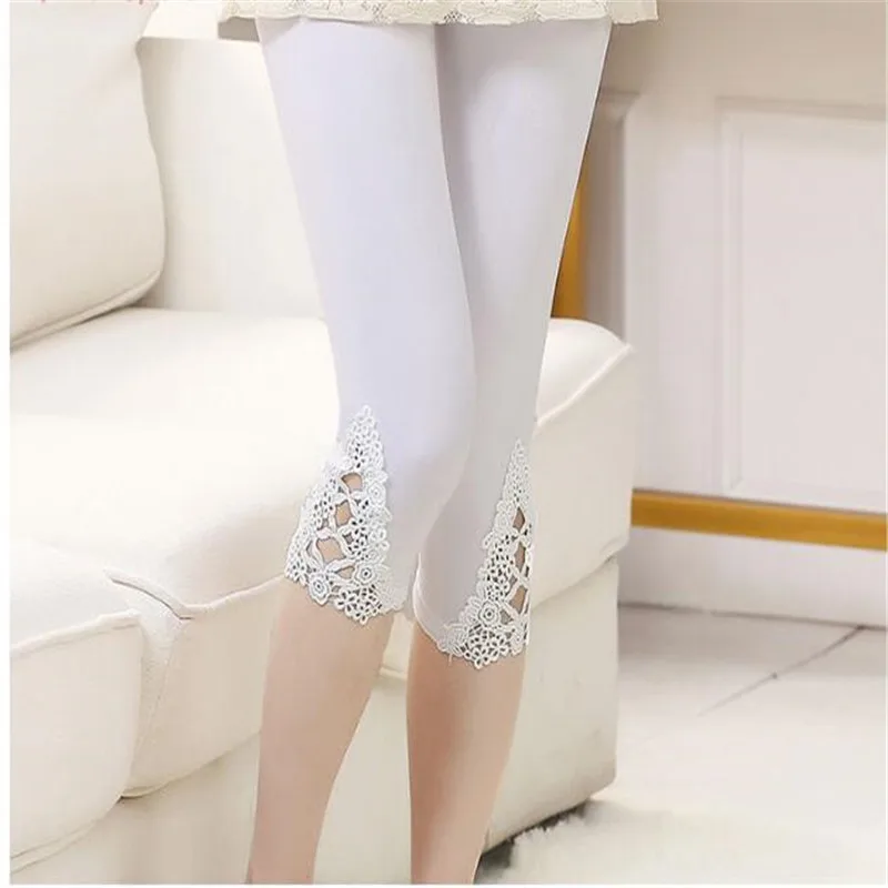 Женские леггинсы больших размеров S 7XL белые с кружевным декором размеры 6XL 5xl 4xl 3xl