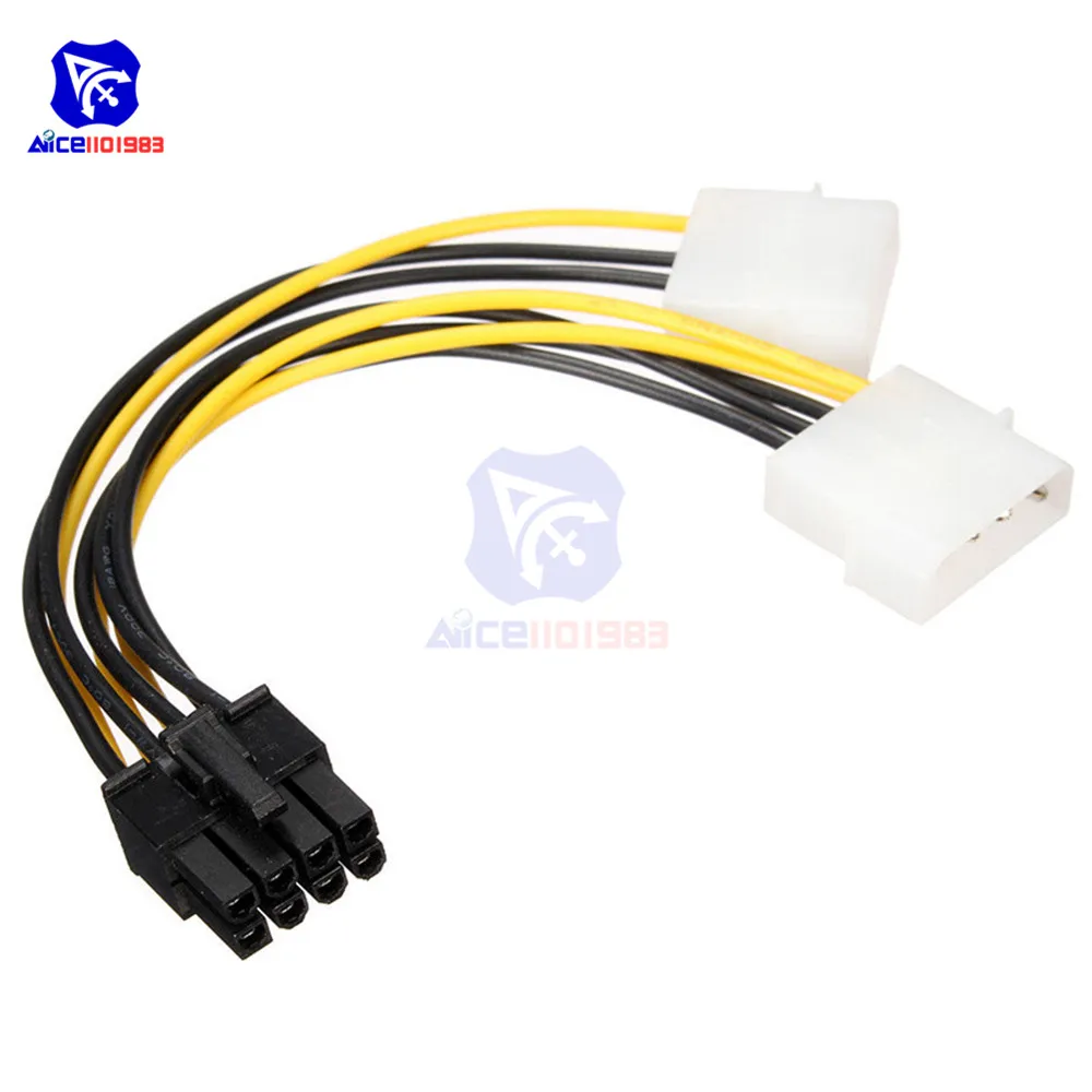 Двойной разъем Molex 16 см IDE 4PINx2 4PIN 4 PIN к PCI E 8PIN Express конвертер адаптер кабель питания