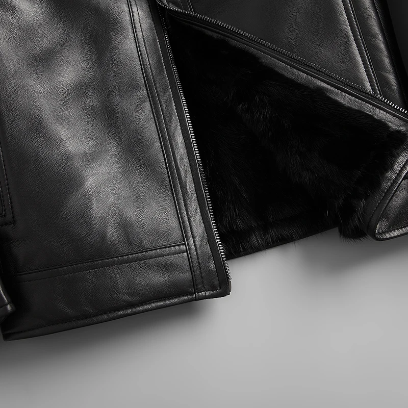 Куртка DK мужская из натуральной кожи теплая зимняя повседневная верхняя одежда