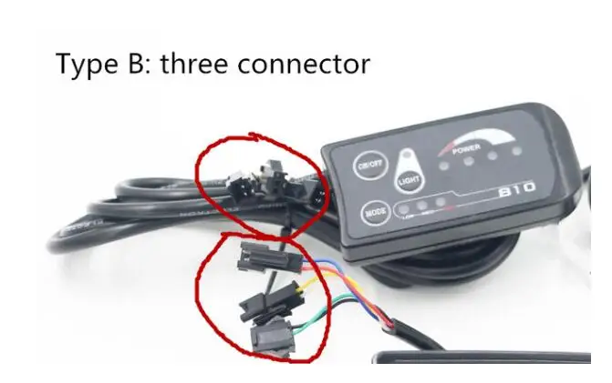 Standard connector Электрический велосипедный компьютер, велосипедный светодиодный дисплей, 250 мм, штепсельная вилка, 36 В, спидометр для горного велосипеда, аккумулятор, знак питания, секундомер, комплект - Цвет: Standard connector