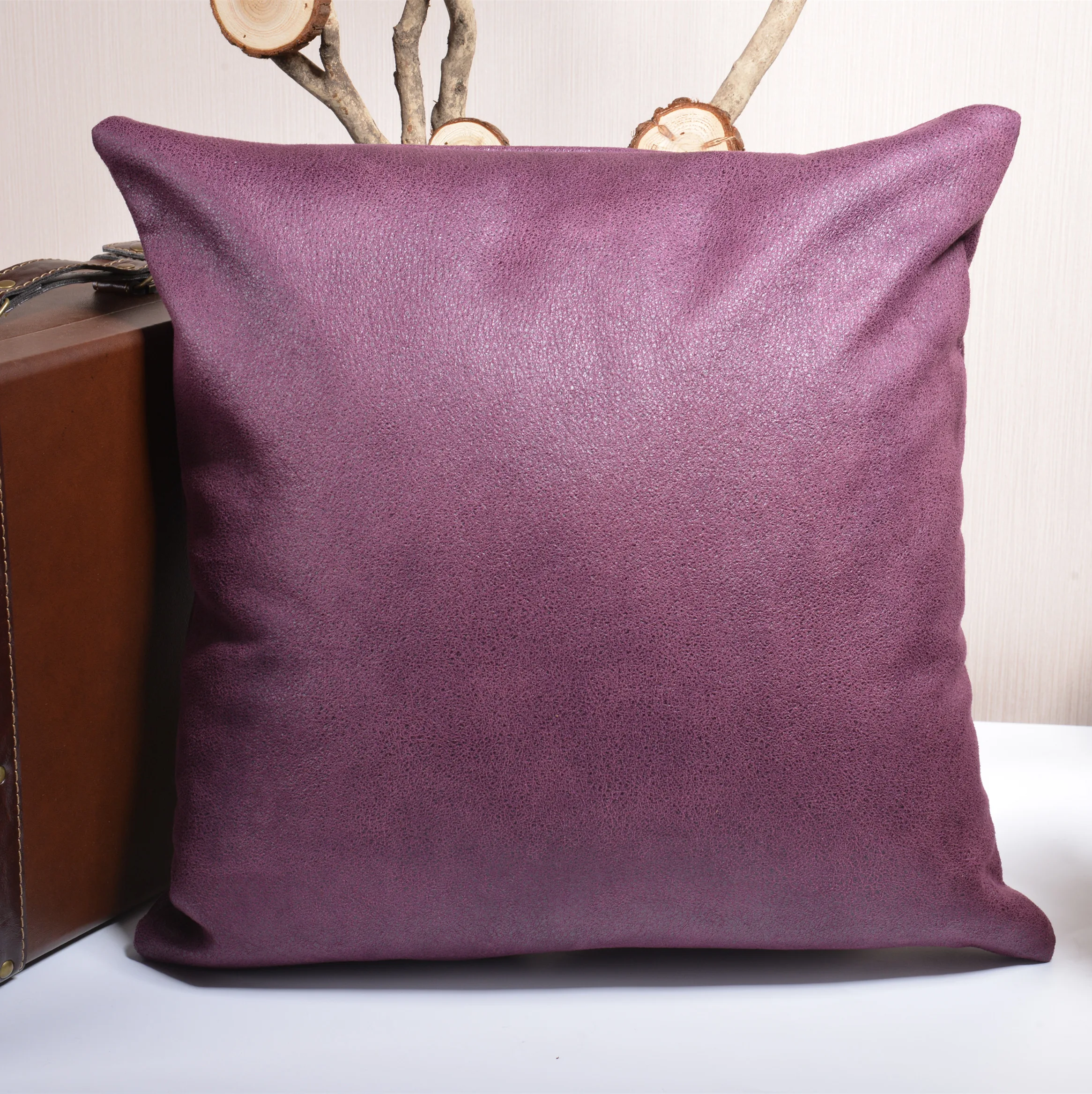 Искусственная телячья кожа дневные Чехлы чехол для диванной подушки 45x45 см