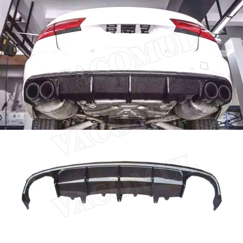 Задний диффузор из углеродного волокна для Audi A6 Sline S6 C7 C7.5 2013-2018 (не база) K стиль