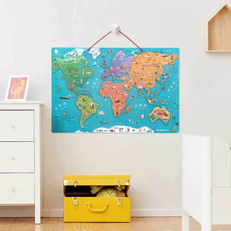 Большая карта мира детская игрушка материалы Монтессори обучающие игрушки для