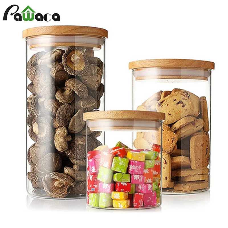 Кухонная Стеклянная банка для хранения еды экологичные кухонные бутылки