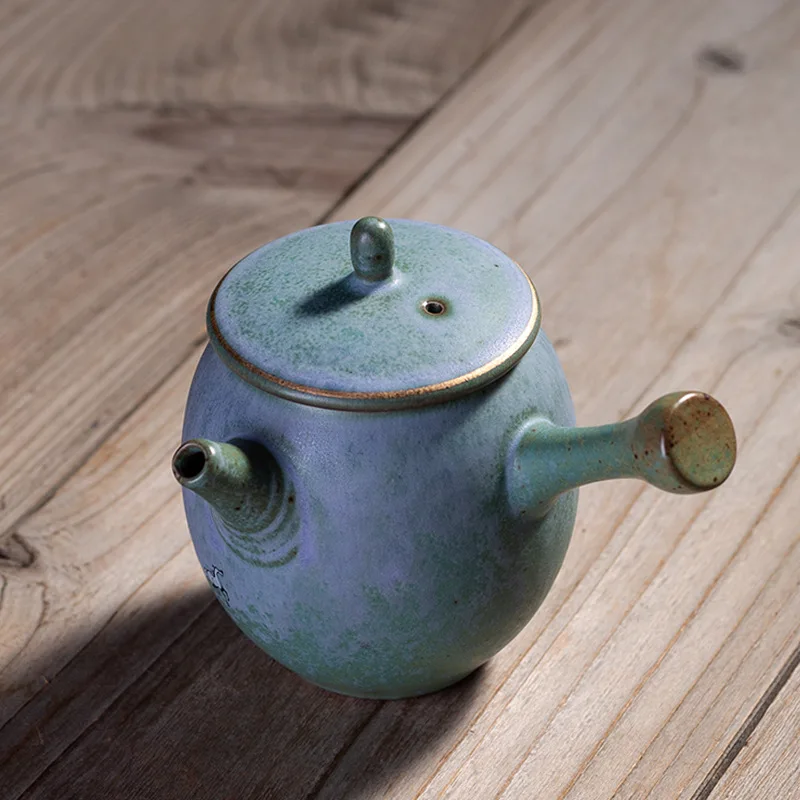 Керамический чайник с боковой ручкой большой домашний античный одиночный чайный