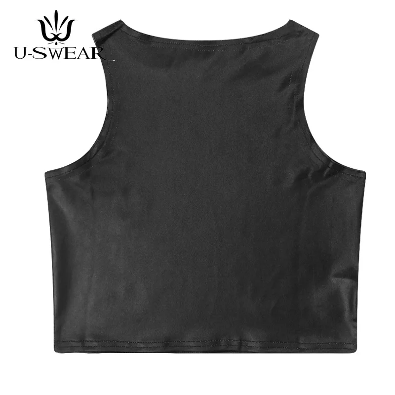 Черные эластичные короткие тонкие сексуальные майки танцевальная одежда жилет