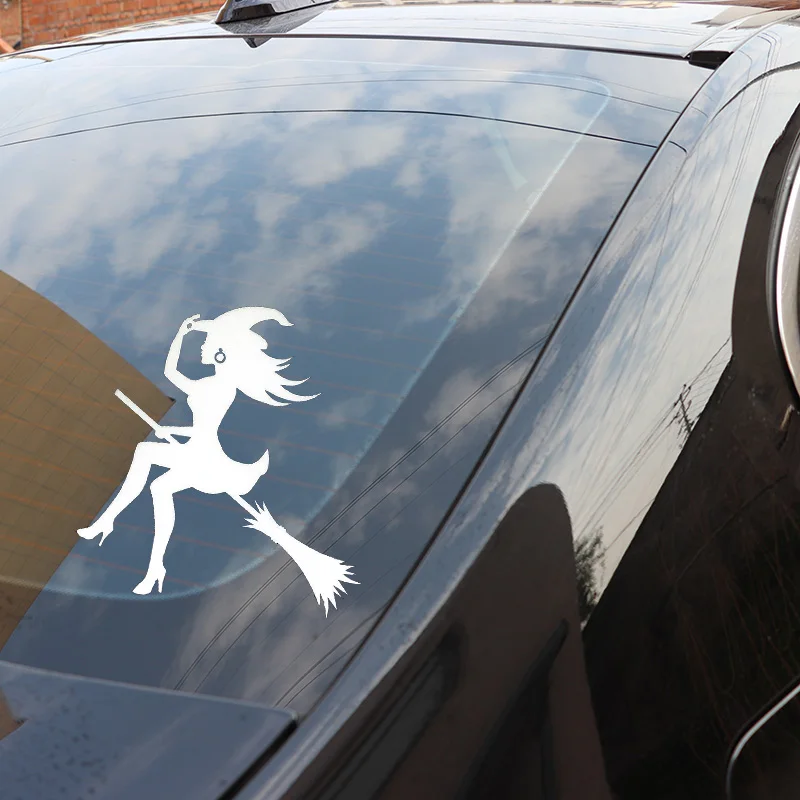 

Car Sticker, Sexy Witch Horror Fashion Car Sticker Waterproof PVC Decal Decorative Black/Silver Covered Scratch 15.9cm * 15cm