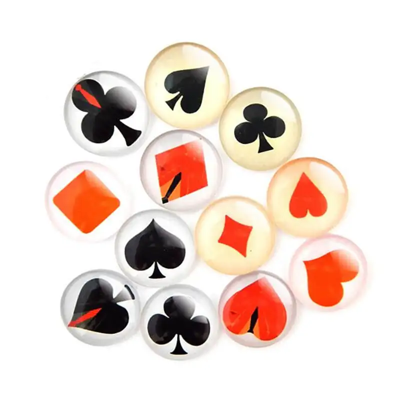 

Julie Wang 8-30 мм Стеклянные Кабошоны разных сортов покерного костюма узоры с толстой задней частью круглые демонстрационные аксессуары для изг...