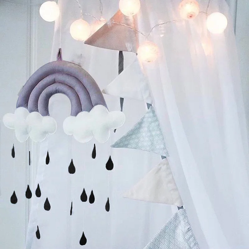 Милая Детская кровать колокольчик Радуга капля детская кроватка палатка Декор
