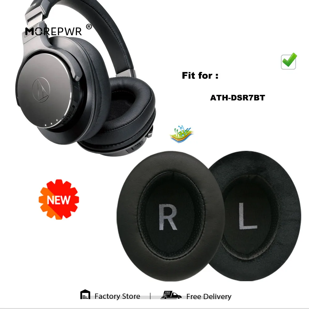 

Morepwr New Upgrade Replacement Ear Pads for ATH-DSR7BT Headset Parts Leather Cushion Velvet Earmuff Earphone Sleeve