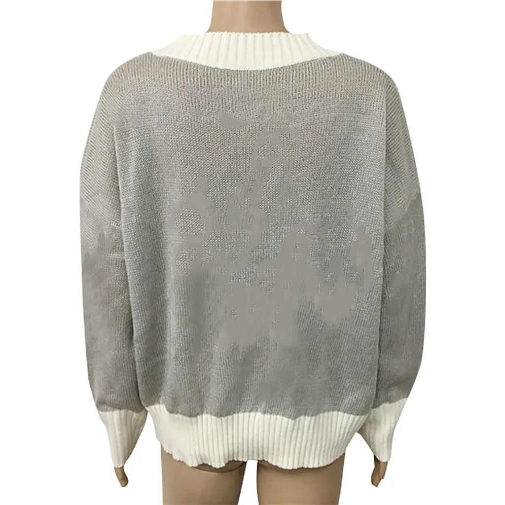 Женский свитер Однотонный с V образным вырезом вязаная куртка топы Кардиган