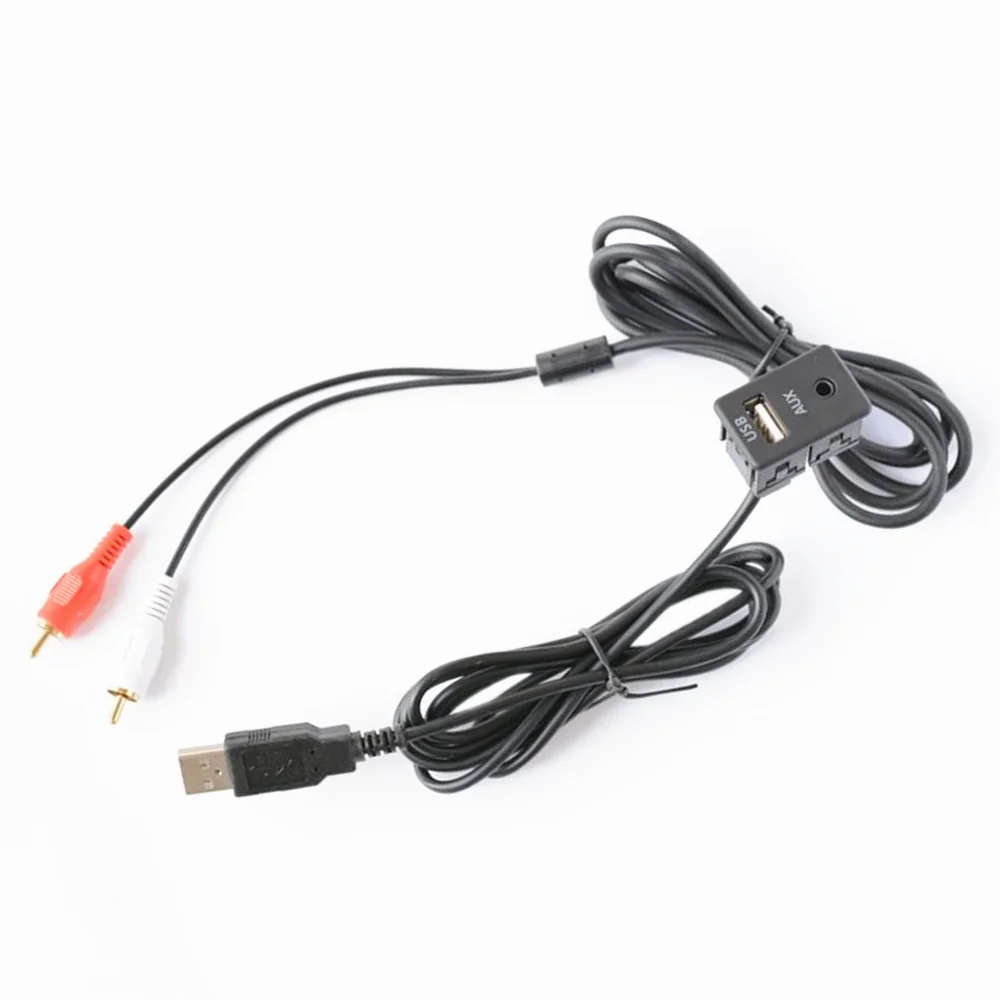 1 м для машины кабель RCA адаптер переключатель 3 5 мм аудиоразъем AUX USB удлинитель