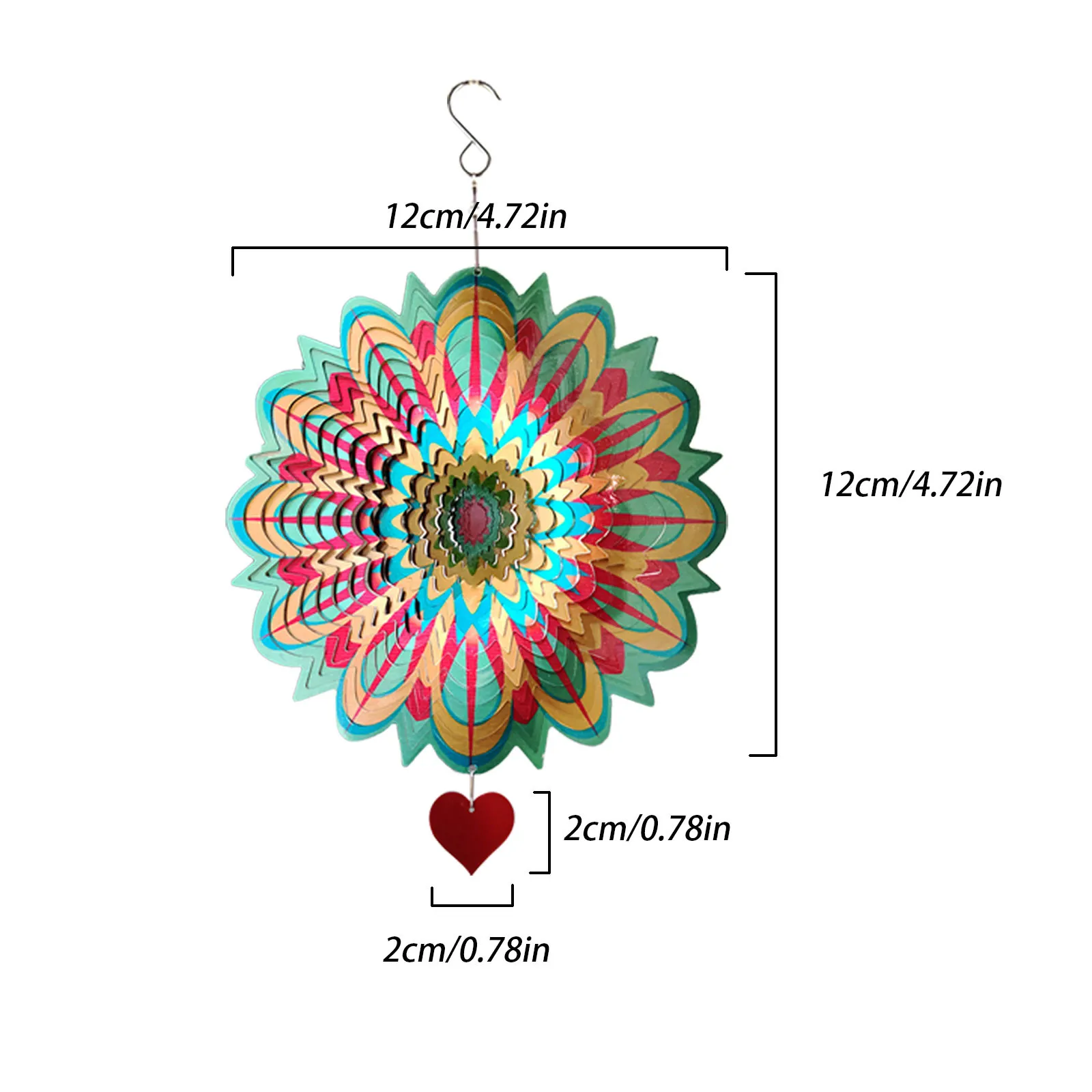 

3D Wind Wheel Gift Rotating Wind Bell Hanging Decoration Home Garden Decoration Hanging Decoration Colourful Home Gardening