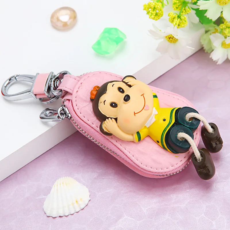 Style38 Милый мультяшный брелок Hello Kitty, модный кожаный кошелек на молнии, брелок для женщин и девочек, брелок для ключей, автомобильный Шарм, ювелирное изделие, подарок - Цвет: Style38